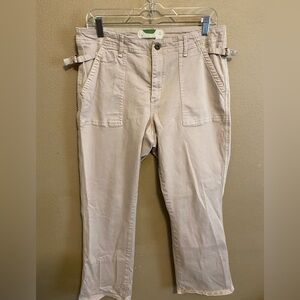 Anthropologie Cropped Utility Khaki Pants Women Size 31